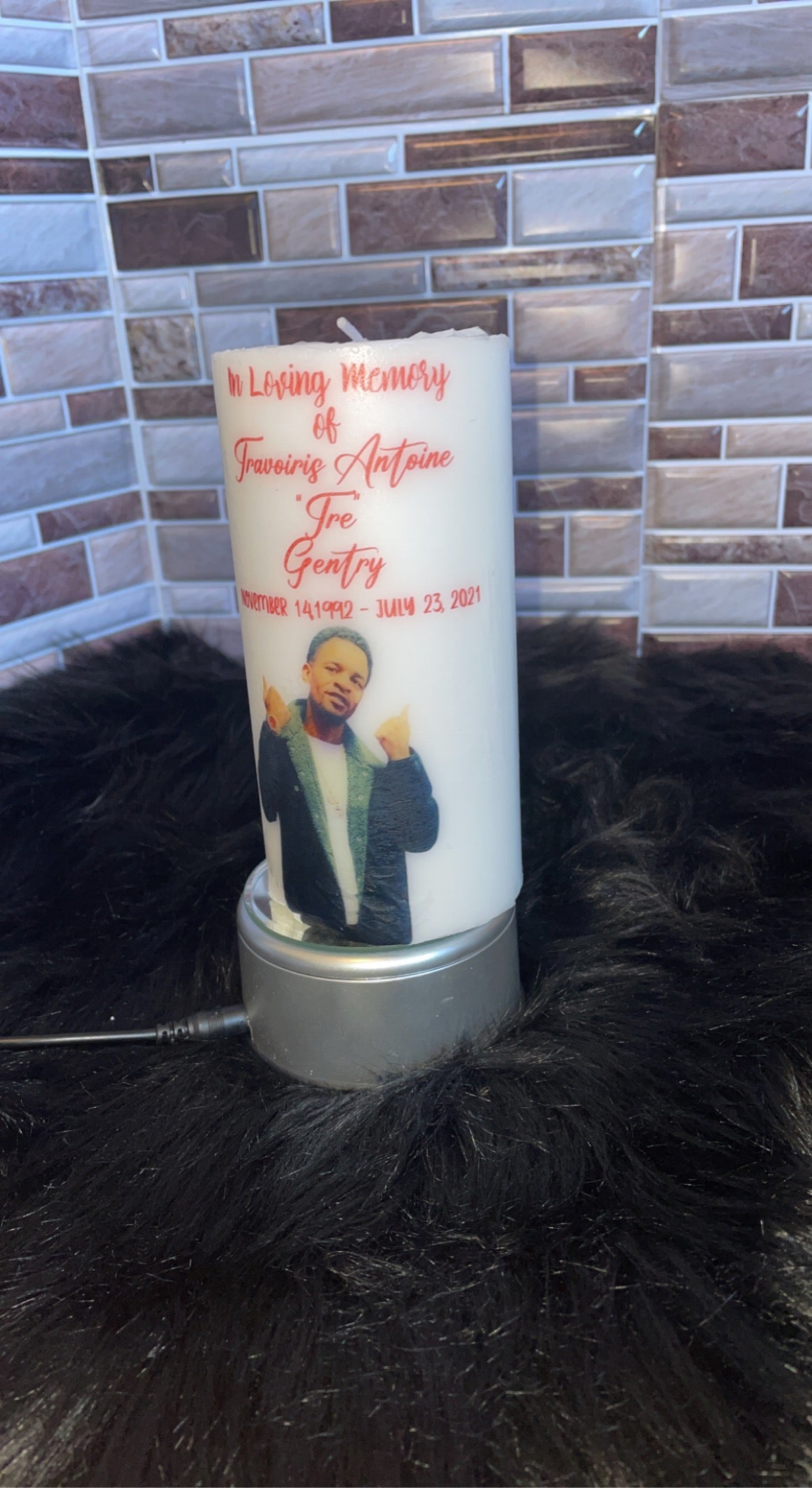 Custom Memorial Candle