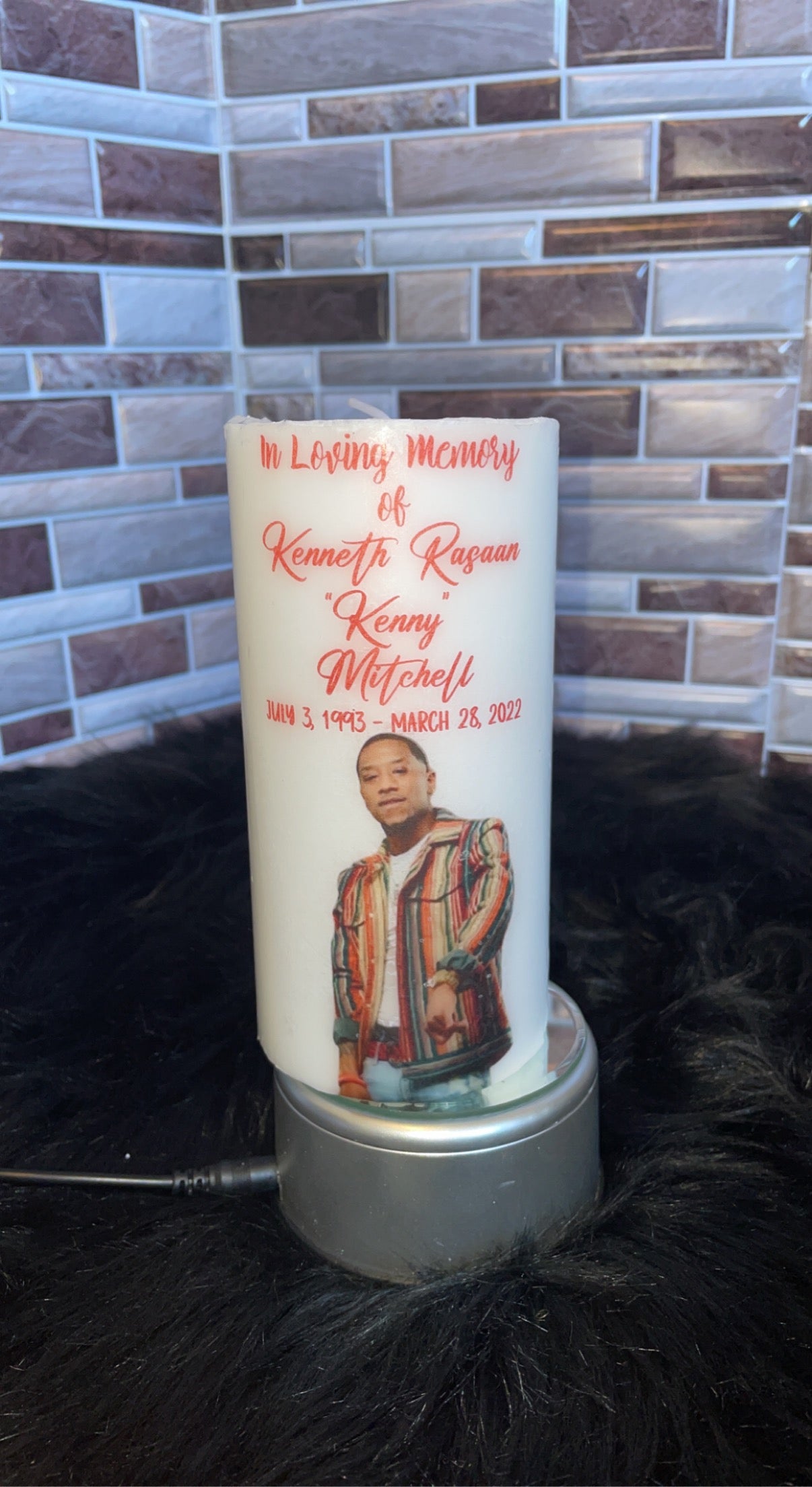 Custom Memorial Candle