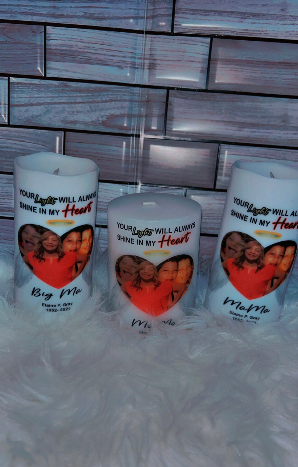 Custom Memorial Candle Trio